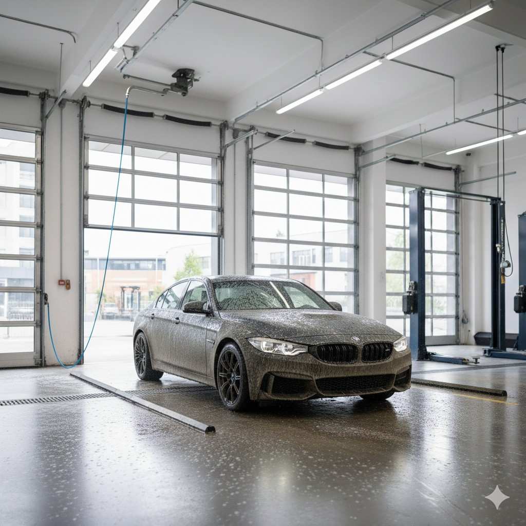 Car rolling in for wash