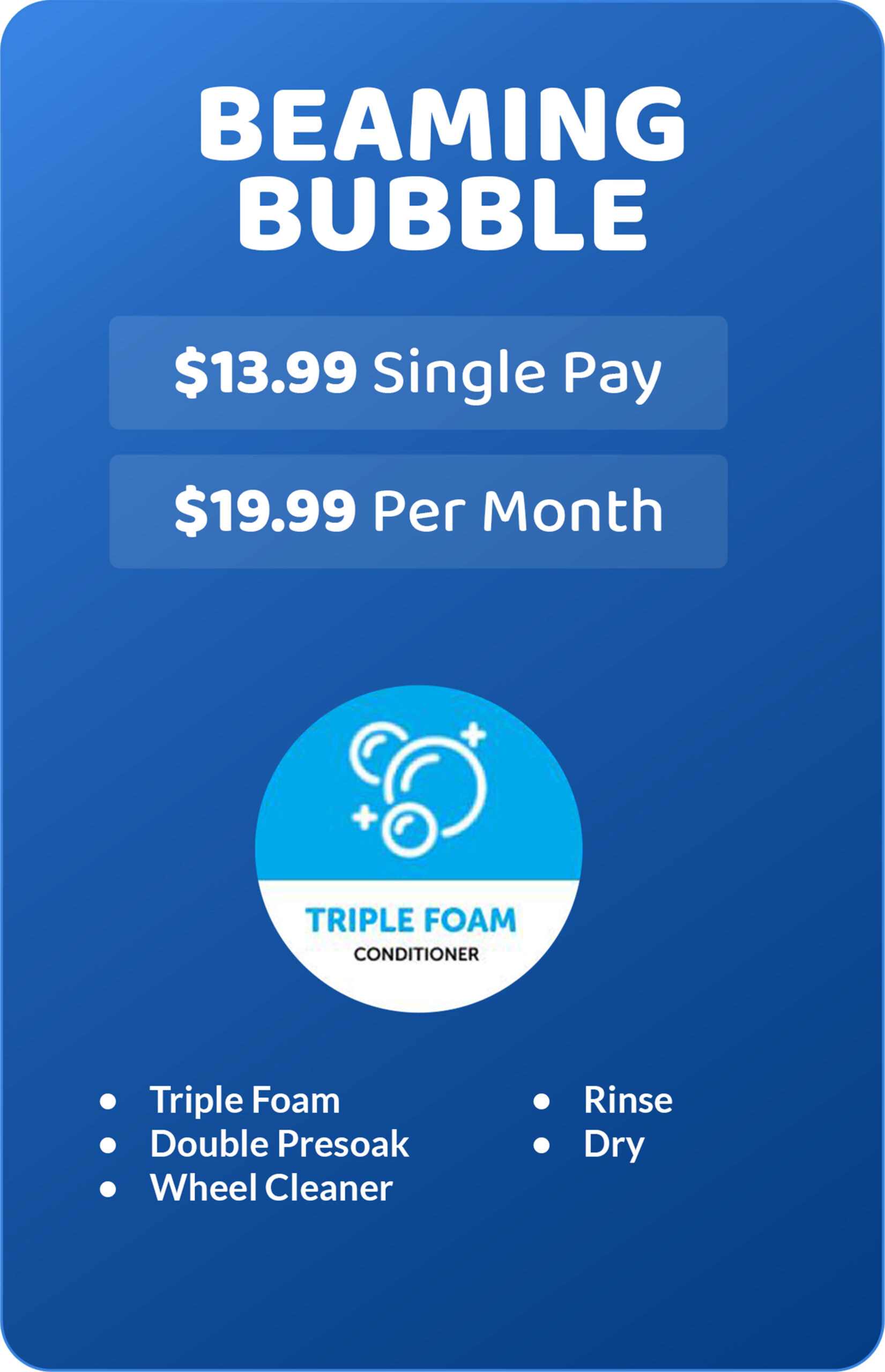 Beaming Bubble wash package