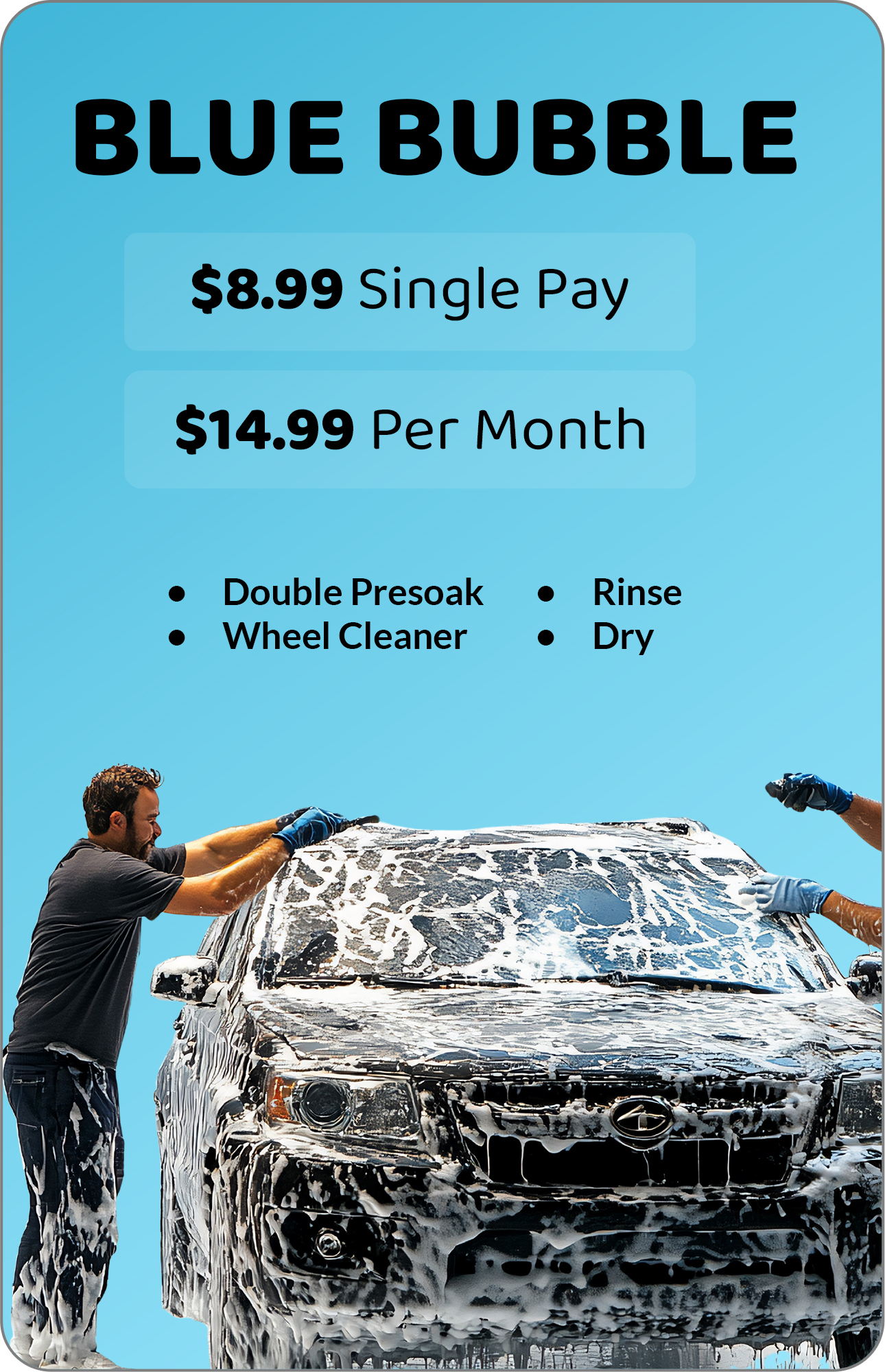 Blue Bubble wash package